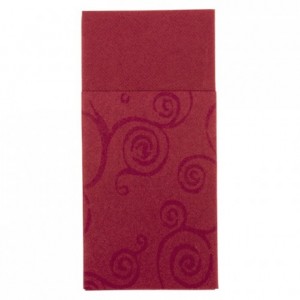 Serviette pochette en non tissé 1 pli bordeaux 40 x 40 mm (lot de 50)