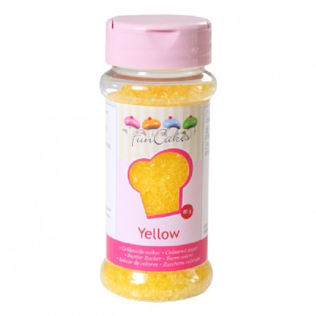 Sucre coloré FunCakes jaune 80 g