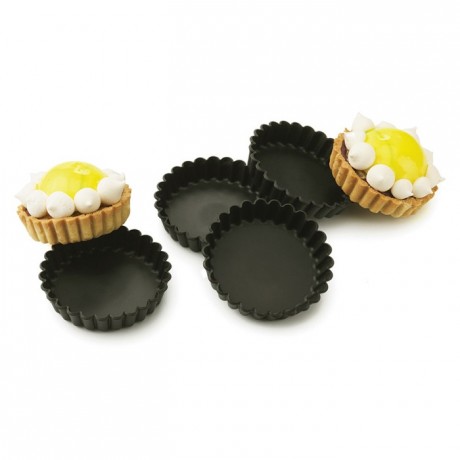 Fluted round tartlet Exoglass Ø 80 mm H 18 mm (12 pcs)