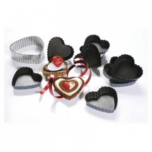 Heart-shaped tartlet mould Exopan 90 x 85 x 15 mm (12 pcs)