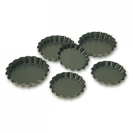 Round fluted tartlet mould Exopan Ø 100 mm H 18 mm (12 pcs)