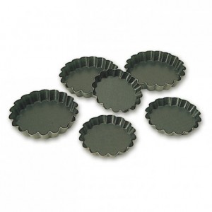 Round fluted tartlet mould Exopan Ø 85 mm H 13 mm (12 pcs)