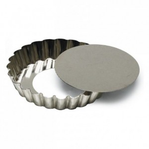 Round fluted tartlet mould loose bottom tin Ø100 mm (pack of 12)