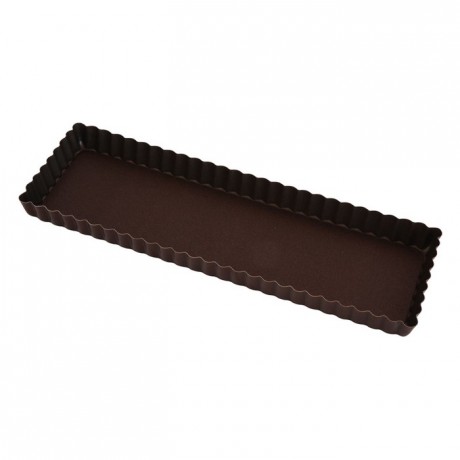 Oblong fluted tart mould non-stick 350x110 mm (pack of 3)