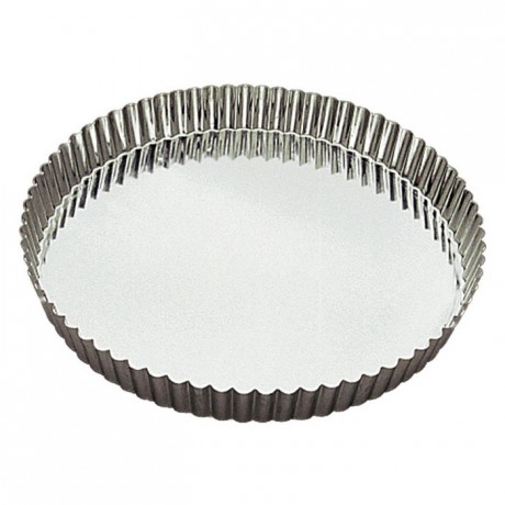 Tourtière ronde cannelée haute fer blanc Ø260 mm (lot de 3)