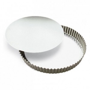 Round fluted tart mould medium deep loose bottom tin Ø200 mm (pack of 3)