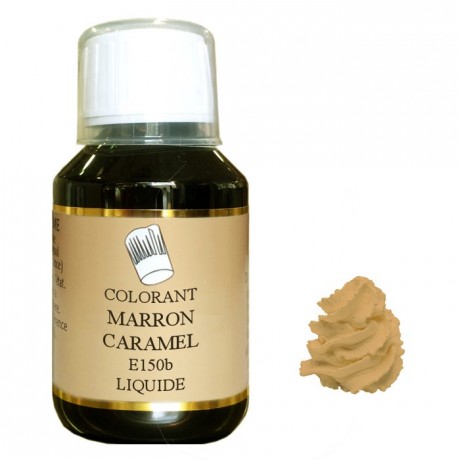 Liquid hydrosoluble colour Brown caramel 115 mL