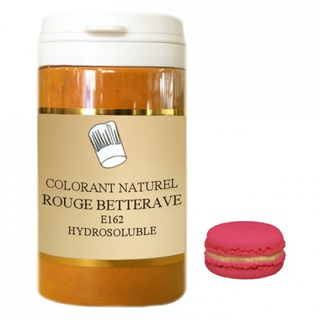 Colorant poudre hydrosoluble naturel rouge betterave 50 g