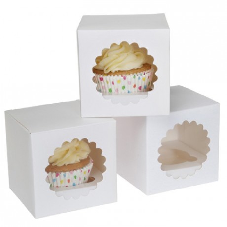 House of Marie Cupcake Box 1 White pk/3