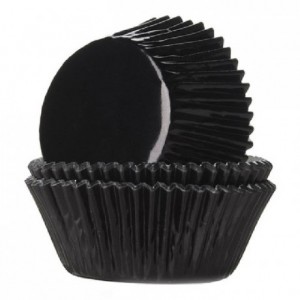 House of Marie Baking Cups Foil Black pk/24