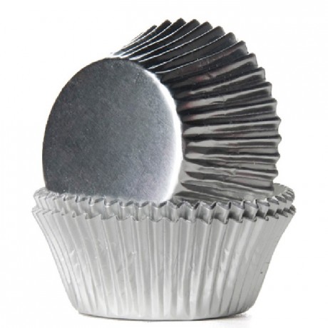 House of Marie Baking Cups Foil Silver pk/24