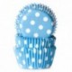 House of Marie Mini Baking cups Polkadot Blue pk/60