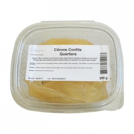 Candied lemon peels quarters 250 g