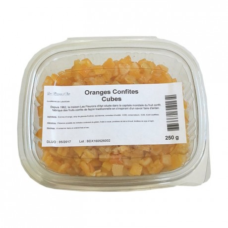 Oranges confites cubes 250 g