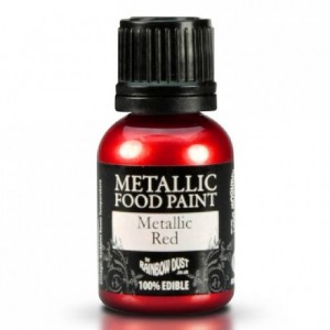 Peinture alimentaire Rainbow Dust Metallic Red 25 ml