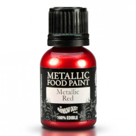 Peinture alimentaire Rainbow Dust Metallic Red 25 ml