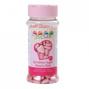 FunCakes Sugar Hearts Pink 80g