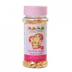 FunCakes Sugar Hearts Gold 80g