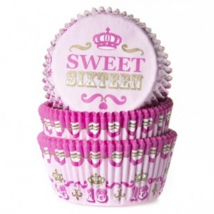 House of Marie Baking cups Sweet Sixteen - pk/50