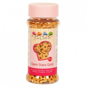 Etoiles ouvertes or en sucre FunCakes 50 g