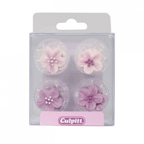 Décoration en sucre Culpitt fleurs lilas 12 pièces