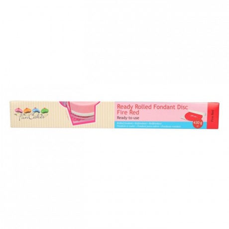 Pâte à sucre FunCakes rouge étalée en disque 430 g