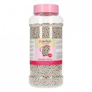 FunCakes Sugar Pearls 4mm Metallic Silver 800g