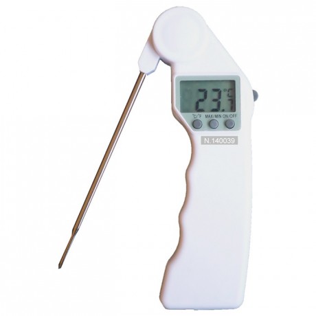 Digital thermometer with retractable probe -50°C to +300°C