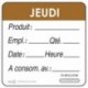 Etiquettes DLC « jeudi » marron (lot de 500)