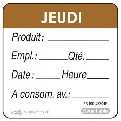 Labels UBD "jeudi" brown (500 pcs)