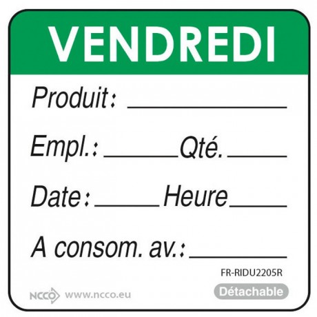 Labels UBD "vendredi" green (500 pcs)