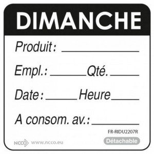 Labels UBD "dimanche" black (500 pcs)