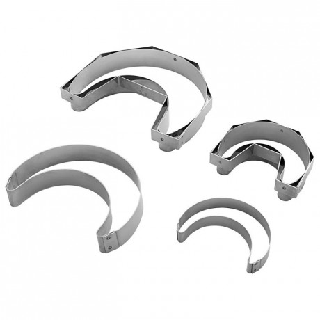 Crescent shaped croissant stainless steel L 94 x 73 mm (6 pcs)