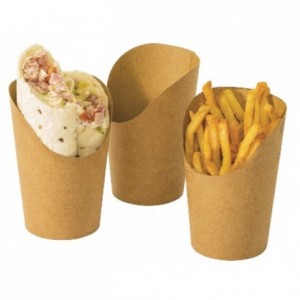 Pot wrap et frites en carton brun (lot de 1000)