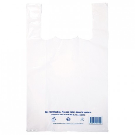 Sac bretelle en PEBD blanc 300 x 540 mm (lot de 400)