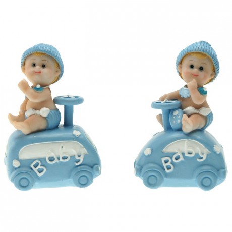 Bébé en voiture bleu (lot de 4)