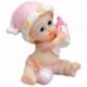 Bébé bonnet rose assis (lot de 6)