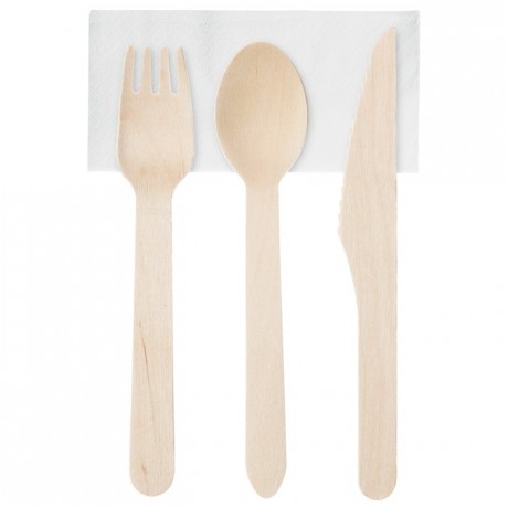 Wooden cutlery set (250 pcs)