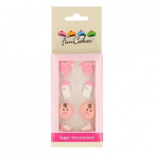 Décors en sucre FunCakes Baby Girl 8 pièces