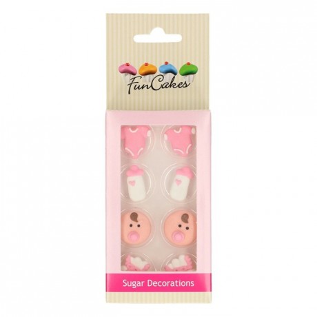 Décors en sucre FunCakes Baby Girl 8 pièces