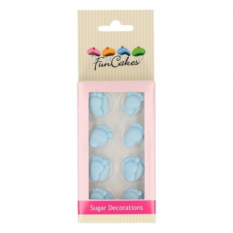 FunCakes Sugar Decorations Baby Feet Blue Set/16