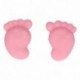 Décors en sucre FunCakes Pieds de Bébé Roses 16 pièces