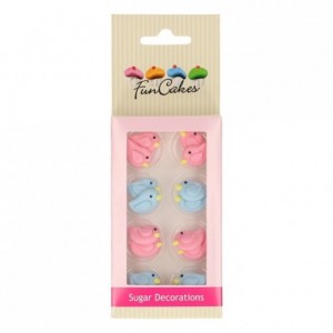 Décors en sucre FunCakes Oiseaux amoureux 16 pièces