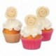 Décors en pâte d’amande FunCakes Roses Blanches 6 pièces