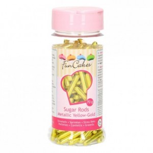 FunCakes Metallic Sugar Rods XL Yellow Gold 70g