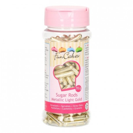 FunCakes Metallic Sugar Rods XL Light Gold 70g