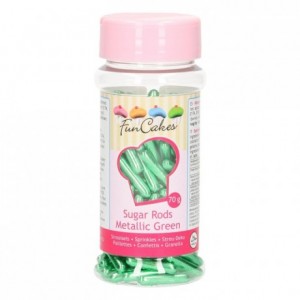 FunCakes Metallic Sugar Rods XL Green 70g