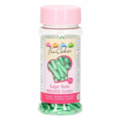 FunCakes Metallic Sugar Rods XL Green 70g